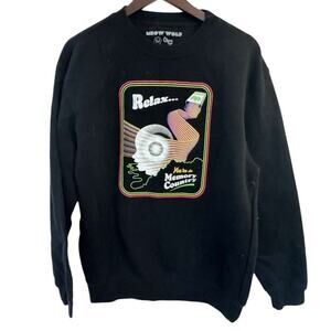 Meow Wolf Sweatshirt Mens M Black Relax Memory Country Psychedelic Streetwear